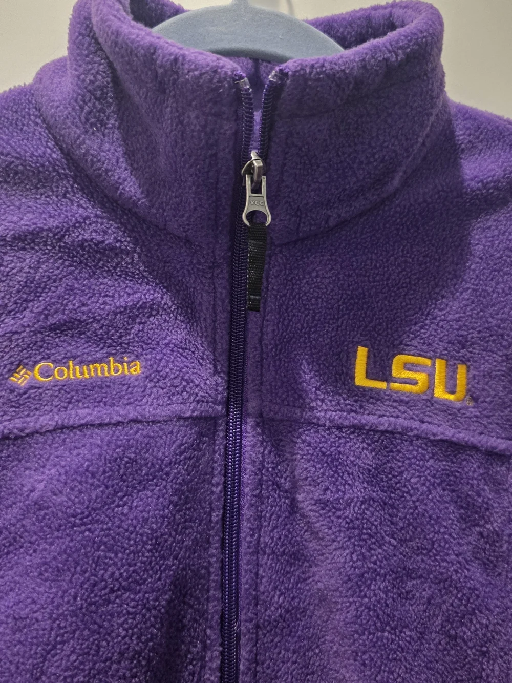Columbia LSU Tigers Purple Fleece Jacket Kids L 14/16 Louisiana State University